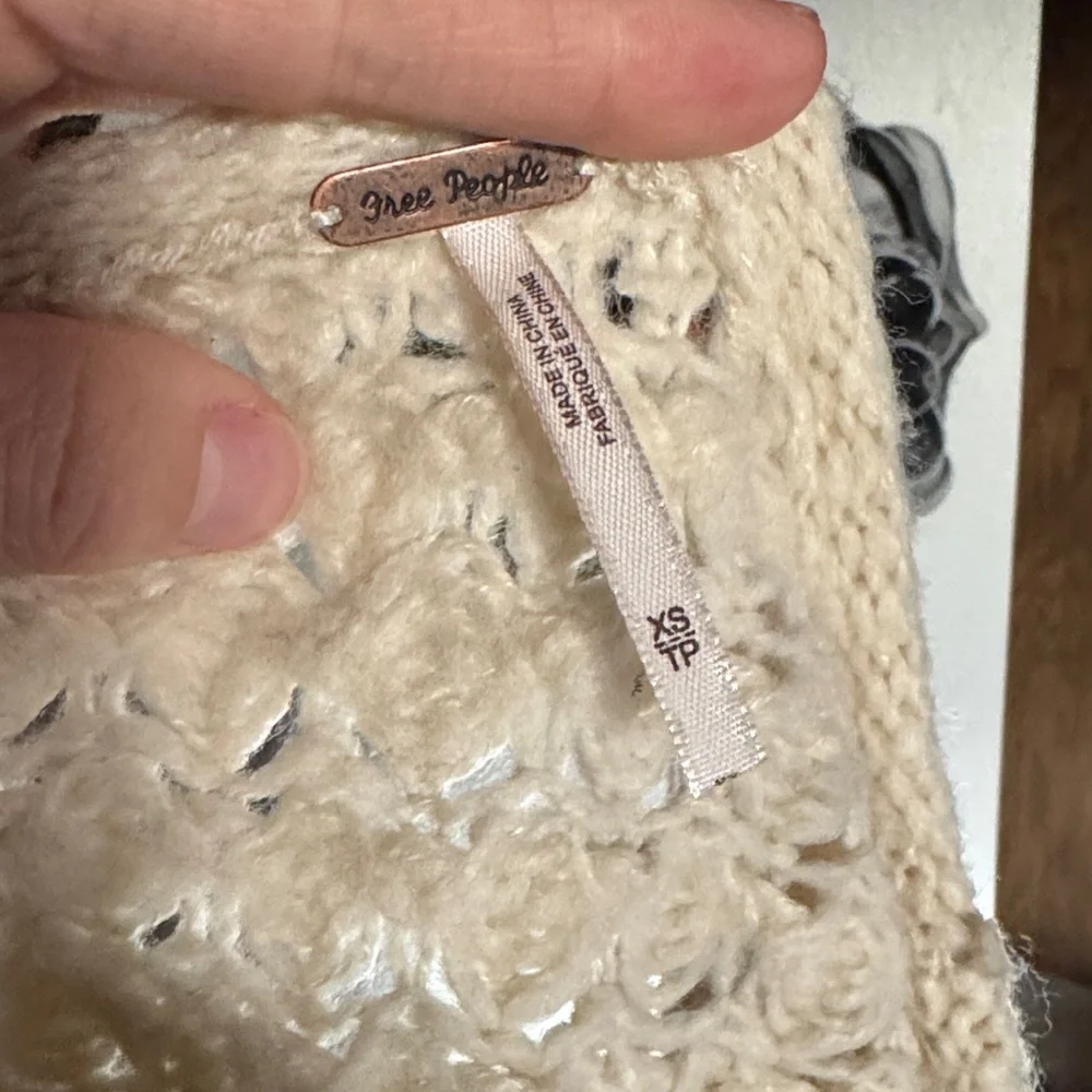 Free People‎ Ivory Crochet Sweater